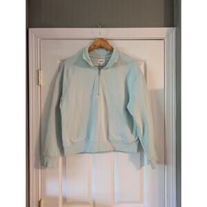 MATE The Label 1/4 Zip French Terry Sweatshirt Soft Mint Small EUC